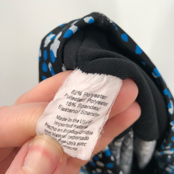 BEYOND YODA Lux Droplets Leggings High Rise L Blue Black Polka Dots Ladder Trim - Picture 7 of 8